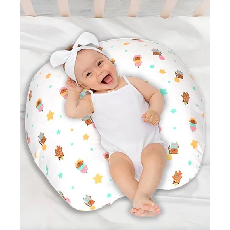 VOIDROP Baby Breast Feeding Pillow, Nursing Pillow U Shaped Pillow Helper for Mother and Baby Pillow with Detachable Cover with Teddy Bear Print