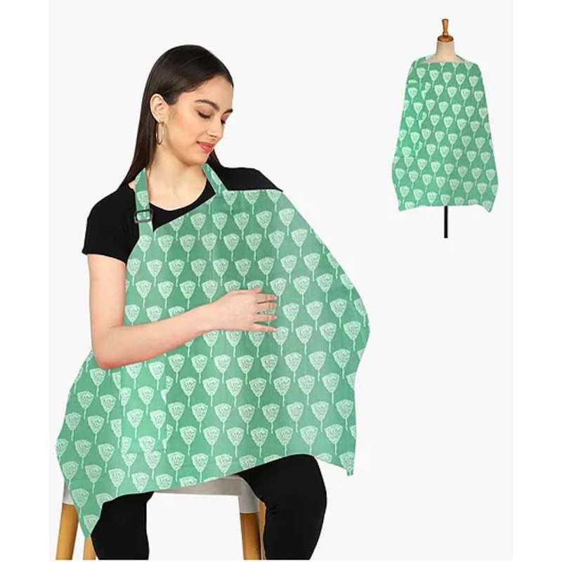Zikku Nursing Feeding Cover for Breastfeeding Moms With Mobile Pocket  – Green
