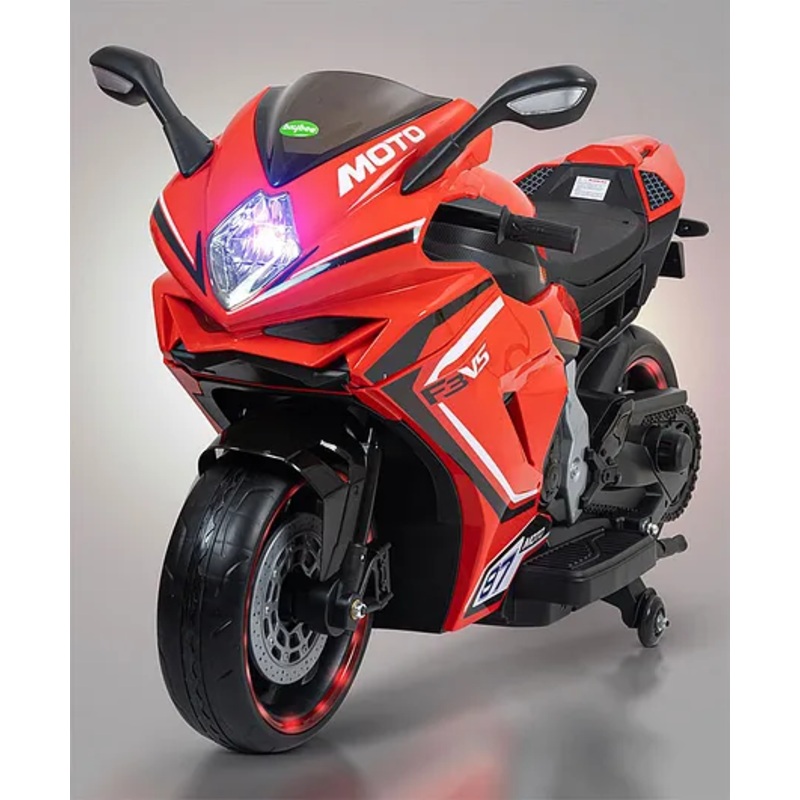 Baybee Moto Battery Operated Bike for Kids with LED Light & Music – Red