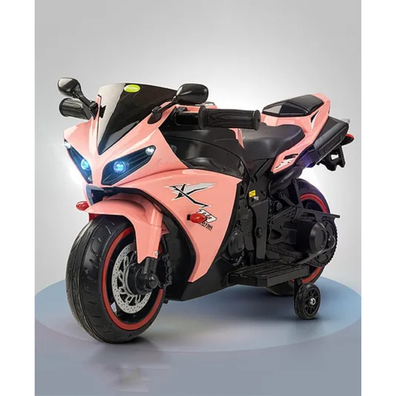 Baybee R7 Battery Operated Bike for Kids, Ride on Toy Baby Bike with Foot Accelerator, Music & Light | Kids Bike Racing Battery Bike, Electric Bike for Kids to Drive (Pink)