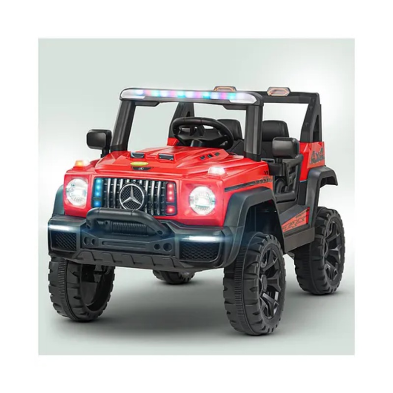 BAYBEE Ranger Battery Operated Jeep for Kids, Ride on Baby Car with Music & Light, Kids Jeep Rechargeable Battery Car – Red