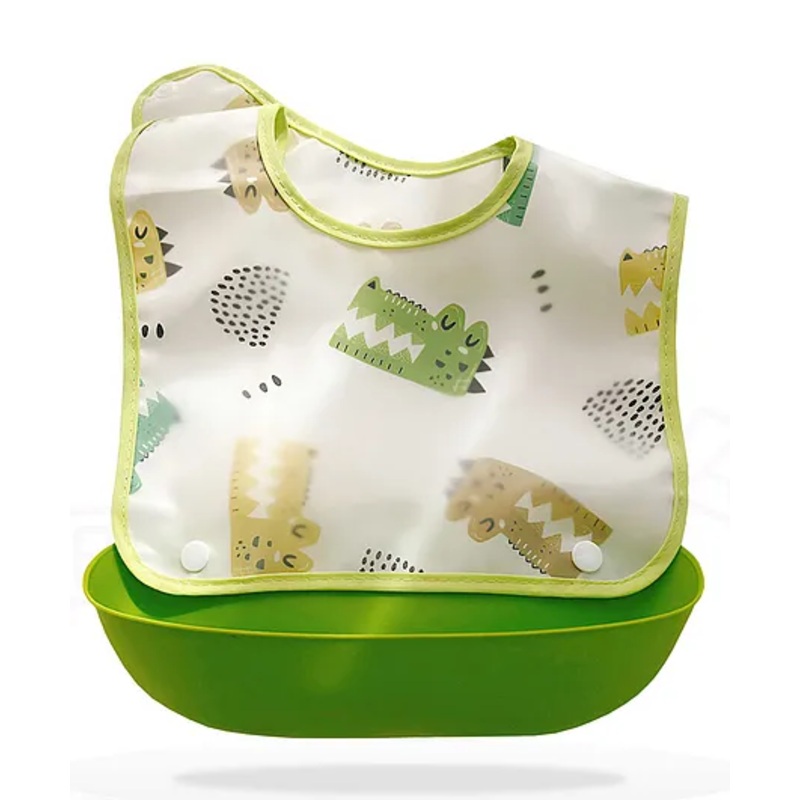 Bembika Baby Feeding Essential Baby Fabric Feeding Bib Waterproof – Green