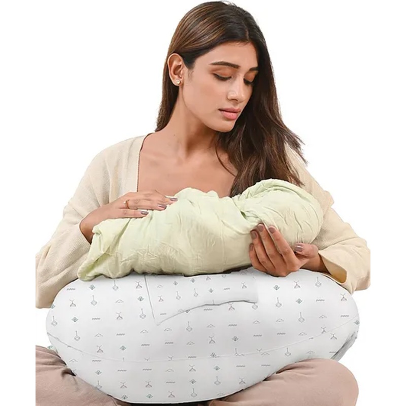 CHERILO Feeding Pillow for New Born Baby, Nursing Pillow for Breastfeeding & Baby Support – White Abstract