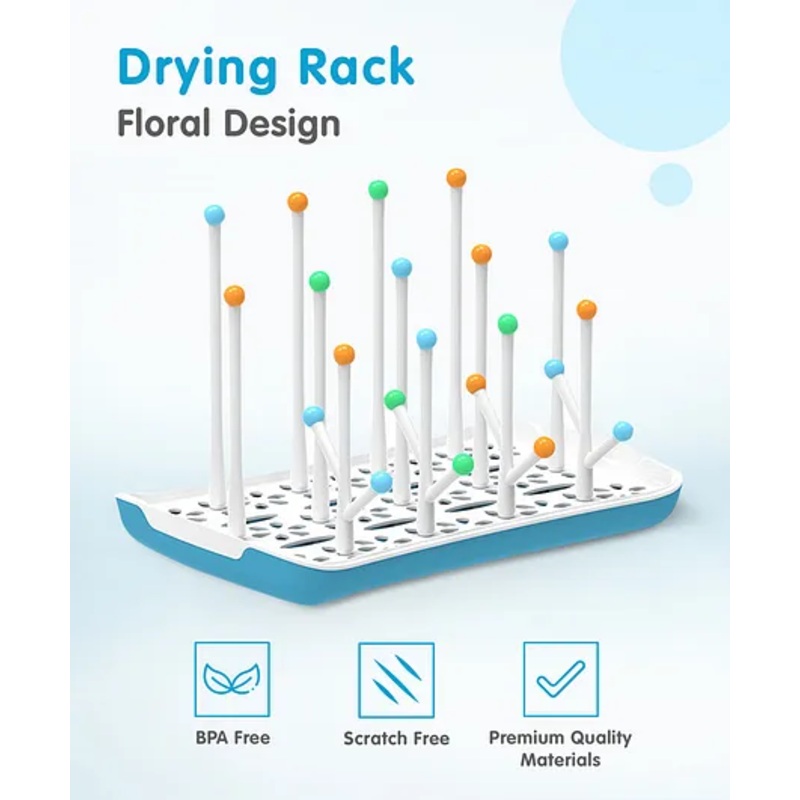 Drying Rack Floral Design- Blue