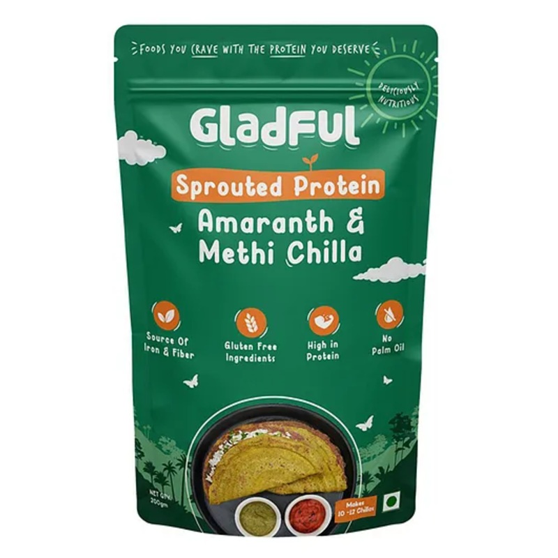Gladful Methi Protein Sprouted lentils & millets Instant Cheela  Dosa Mix – 200 g