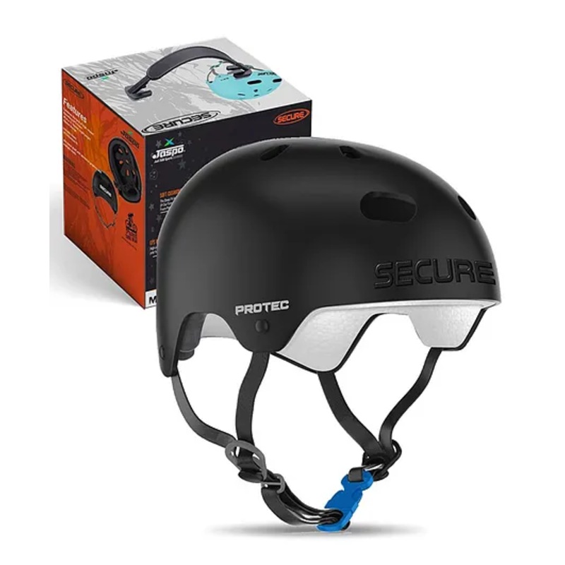 Jaspo Secure Ultra Sports Helmet for Cycling, Skating, Skateboarding –  (XS, Black Matte)