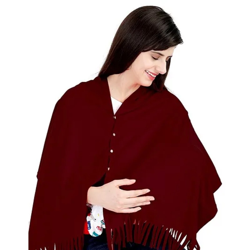 Lulamom Solid Multi Purpose Breast Feeding Nursing Shawl – Maroon