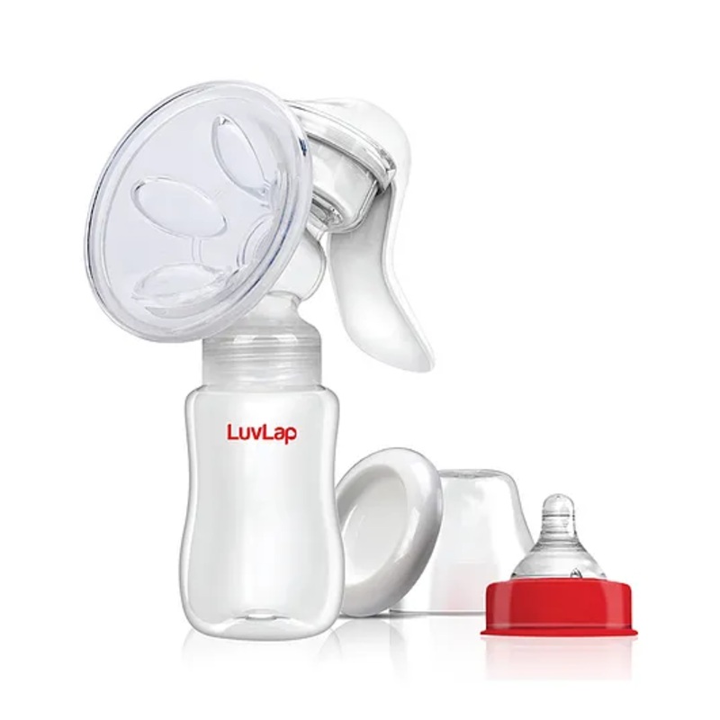 LuvLap Adore Manual Breast Pump With 2 Level Suction Adjustment – White