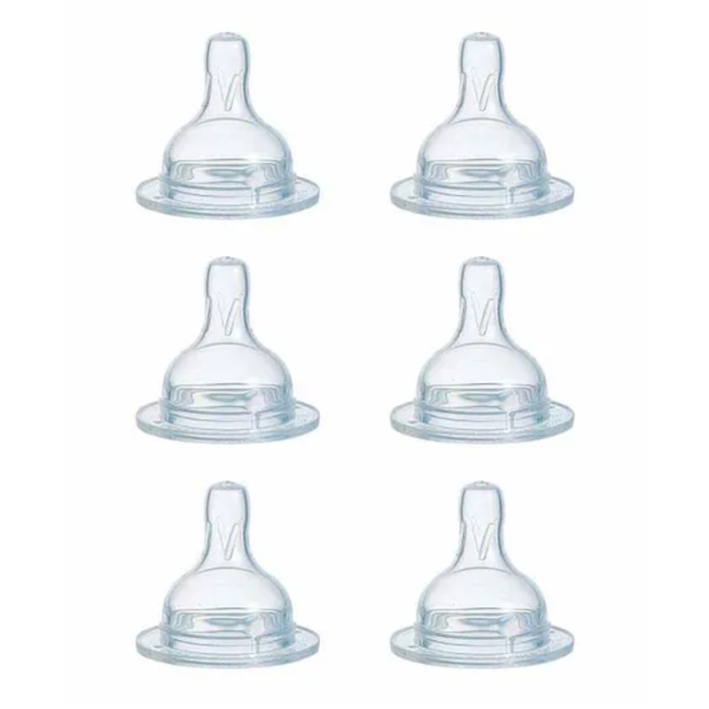 Naughty Kidz Natural Wide Neck Nipples Pack of 6 – White