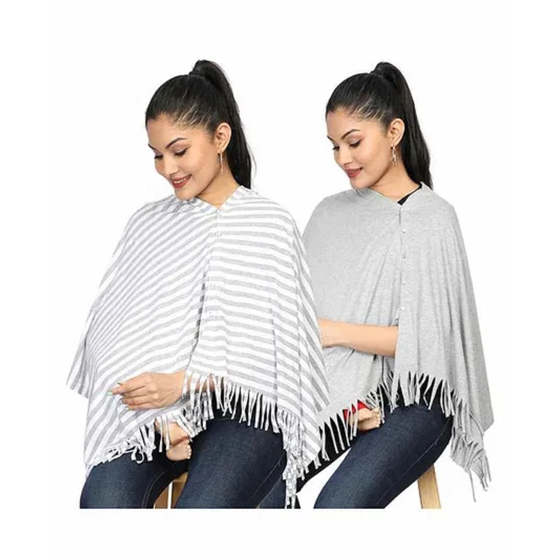 Nene Breast Feeding Multi Purpose Nursing Scarf Pack of 2 – Grey
