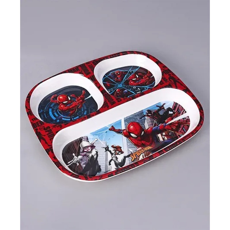 Spiderman Themed Sectioned Plate –  (Color and design may vary)