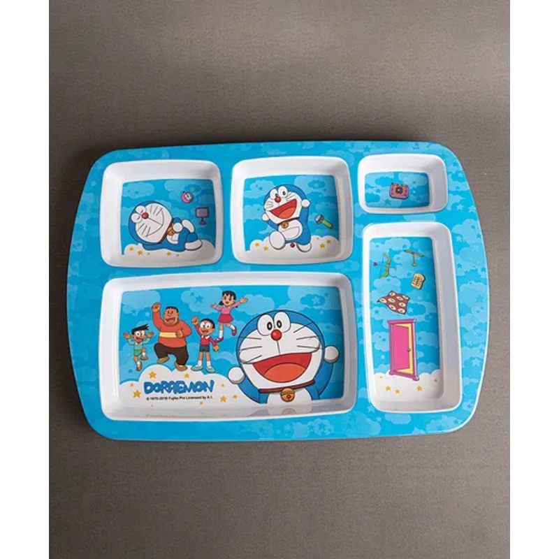 Superware Melamine Kids  5 Section Plate -Doraemon Sky