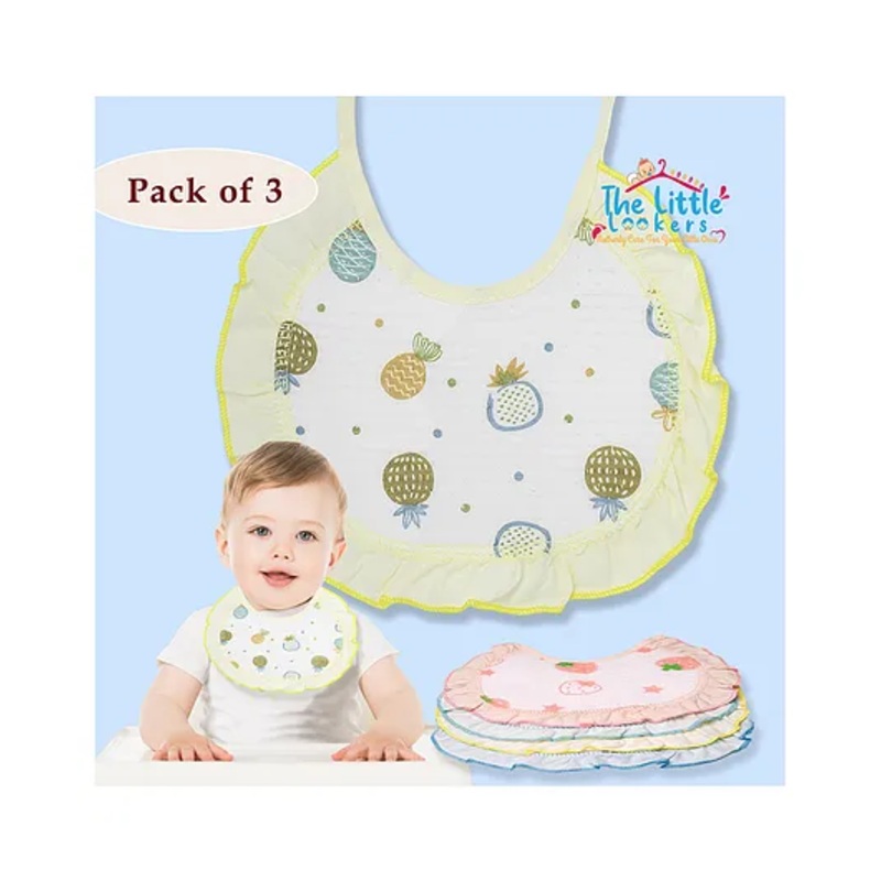 The Little Lookers Tie Knot Closure Bib Pack of 3 – Multicolor