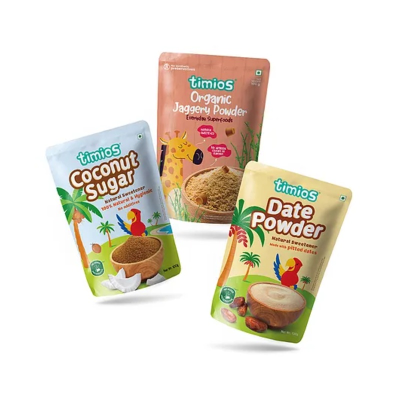 timios Combo Pack of Coconut Sugar Jaggery Powder & Date Powder – 100 g Each