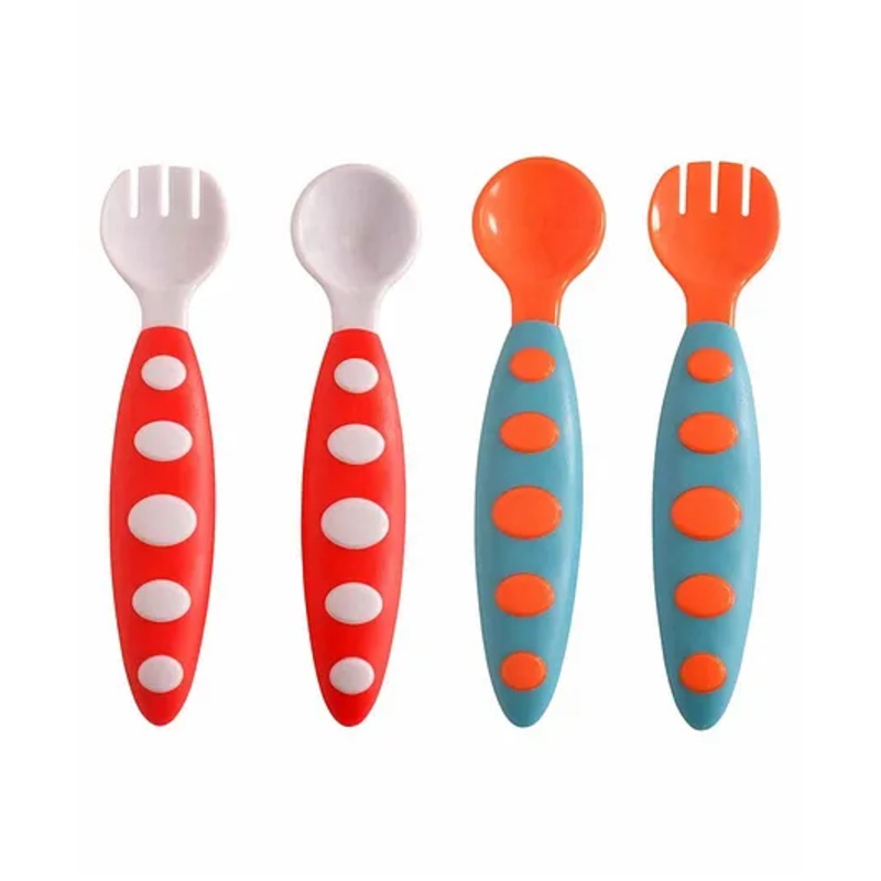 Baby Miniature Spoon & Fork Set Pack Of 2 – Red Orange