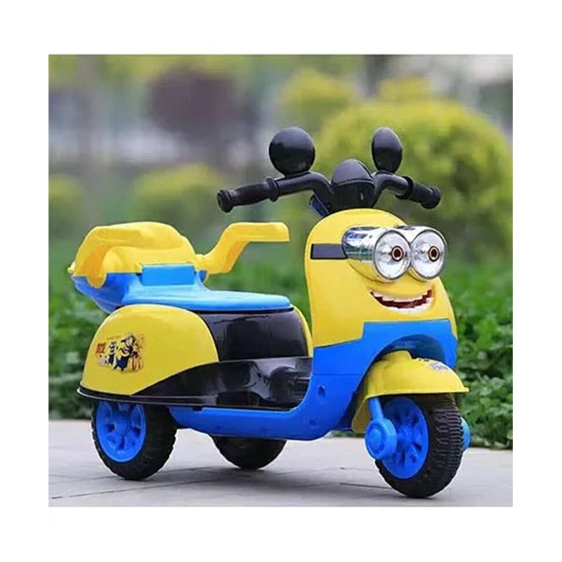 Baybee Battery Operated Minion Scooter – Blue Yellow