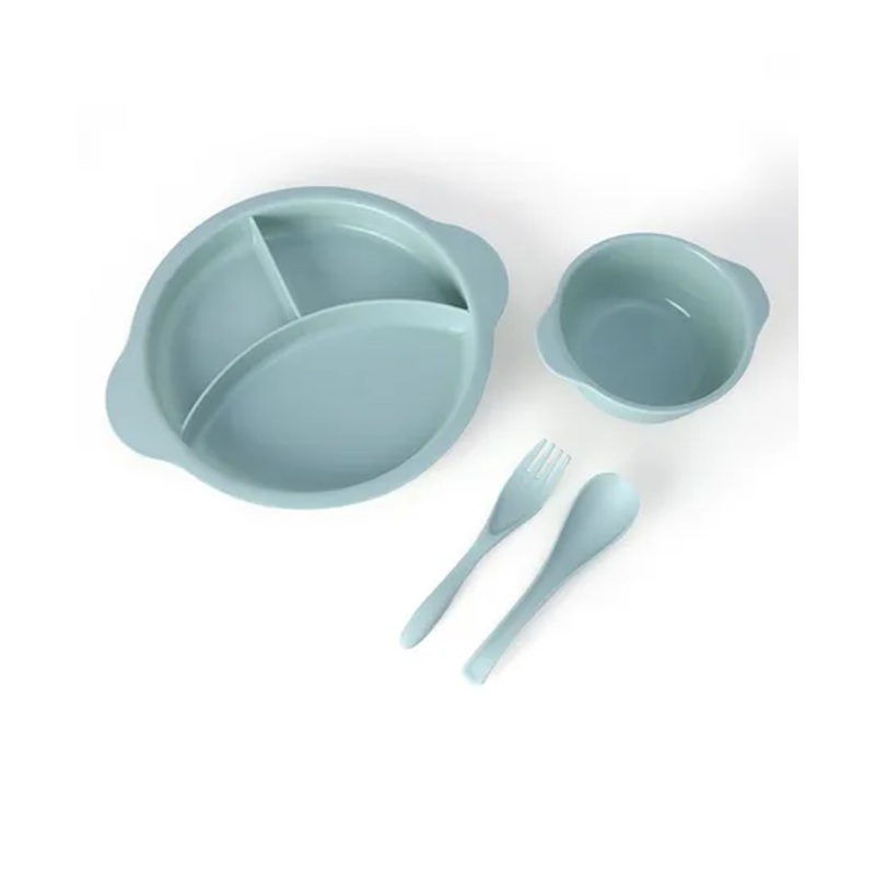 Bear Shaped Sectioned Plate with Bowl ,Spoon & Fork – (Colour May Vary)