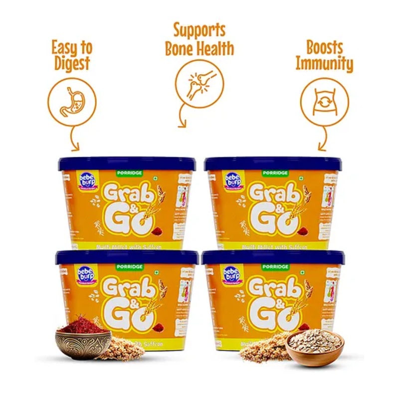 Bebe Burp Travel Pack Grab & Go Multi Millet with Saffron (Pack of 4) 30 g Each