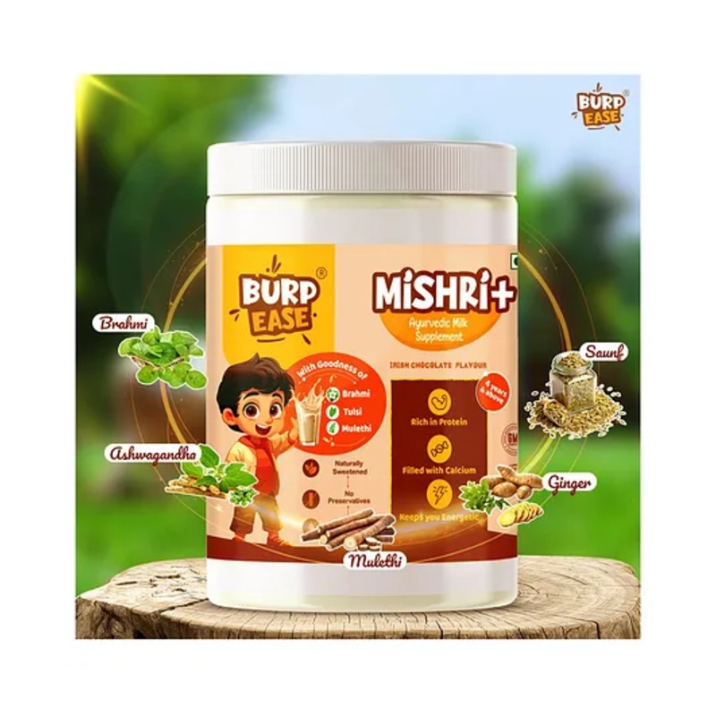 Burpease Mishri+ Milk Mix Sharper Brain & Stronger Bones Irish Chocolate Flavor – 400 g