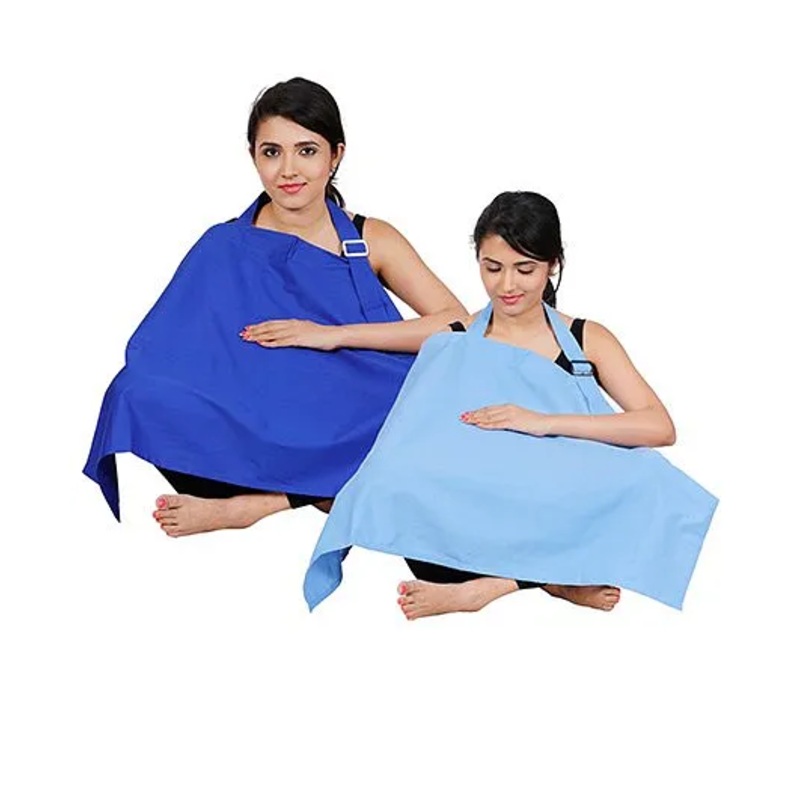 Lulamom Full Coverage Extra Wide Nursing Cover Pack of 2 – Royal & Sky Blue