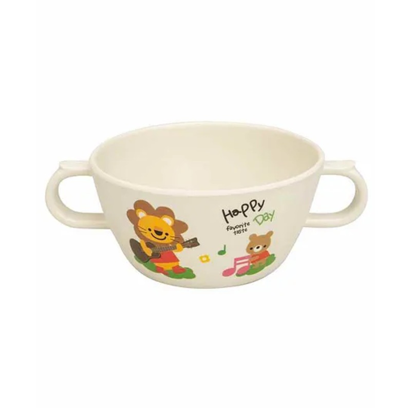 Small Wonder Bowl With Twin Handle Lion Print White – 280 ml