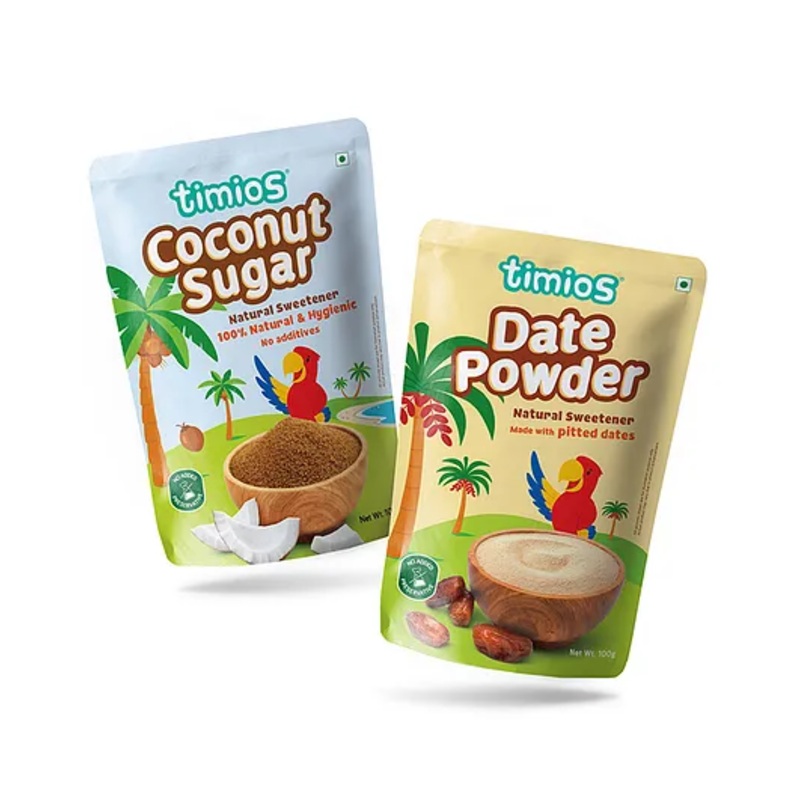 timios Natural Sweetener Coconut Sugar & Date Powder Pack of 2 – 100 g Each