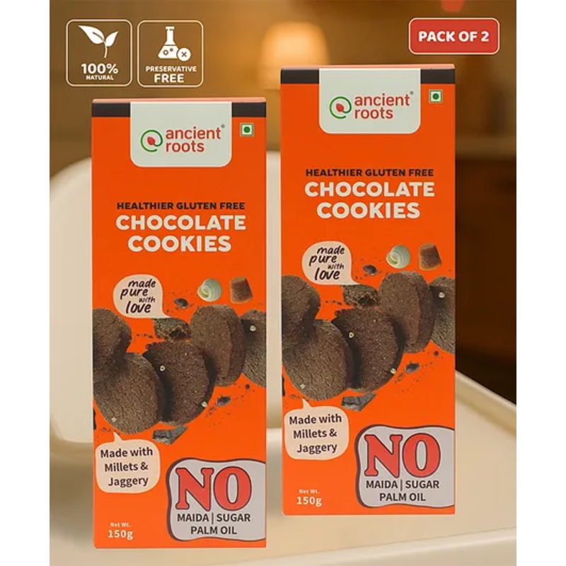 Ancient Roots Chocolate Cookies |Namkeen Cookies Pack Of 2 ( 150 g Each )