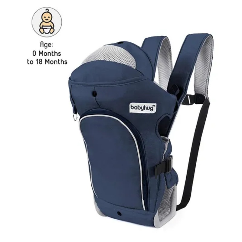 Babyhug Comfort Nest 3 Way Baby Carrier With Adjustable Infant Head Support – Navy