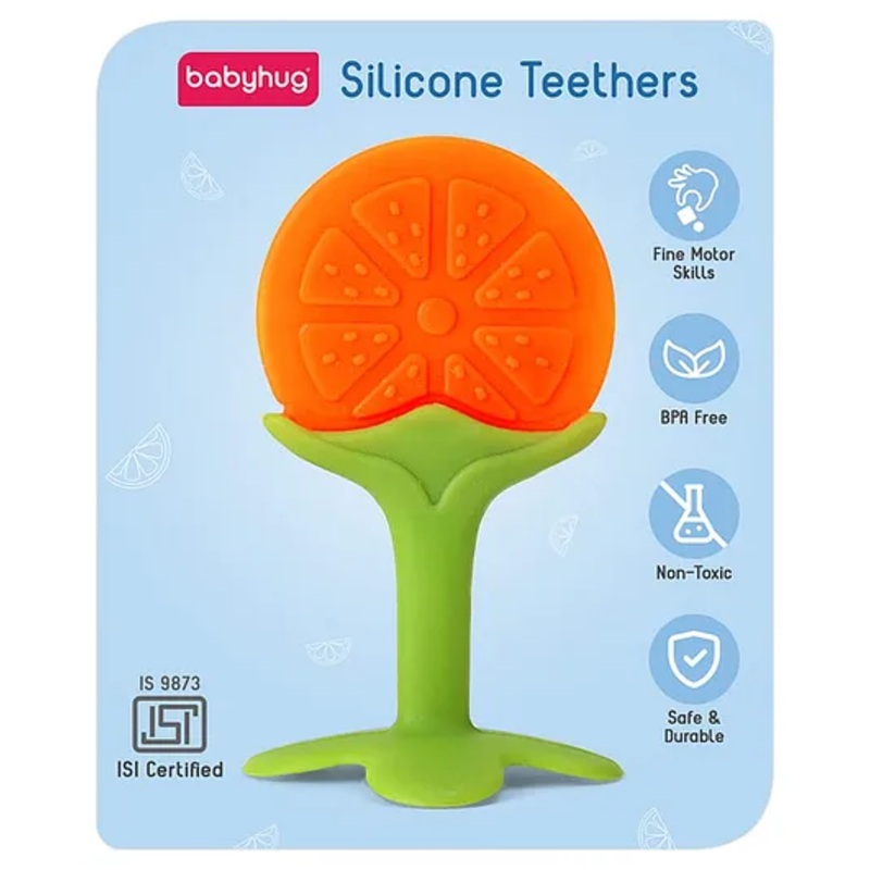Babyhug Orange Shape Silicone Teether – Orange