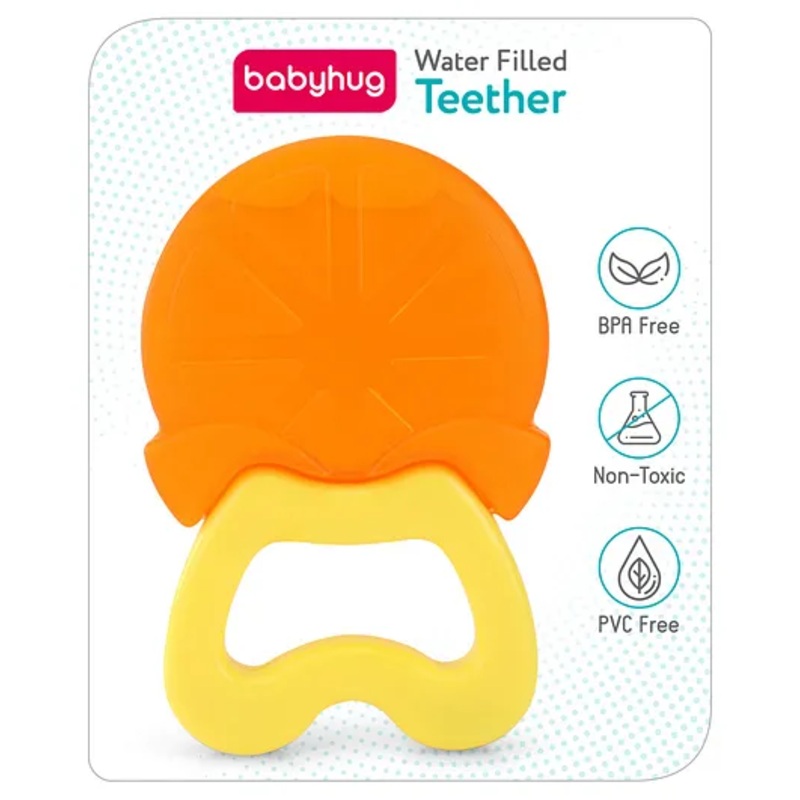 Babyhug Orange Shaped Water Filled Teether – Orange