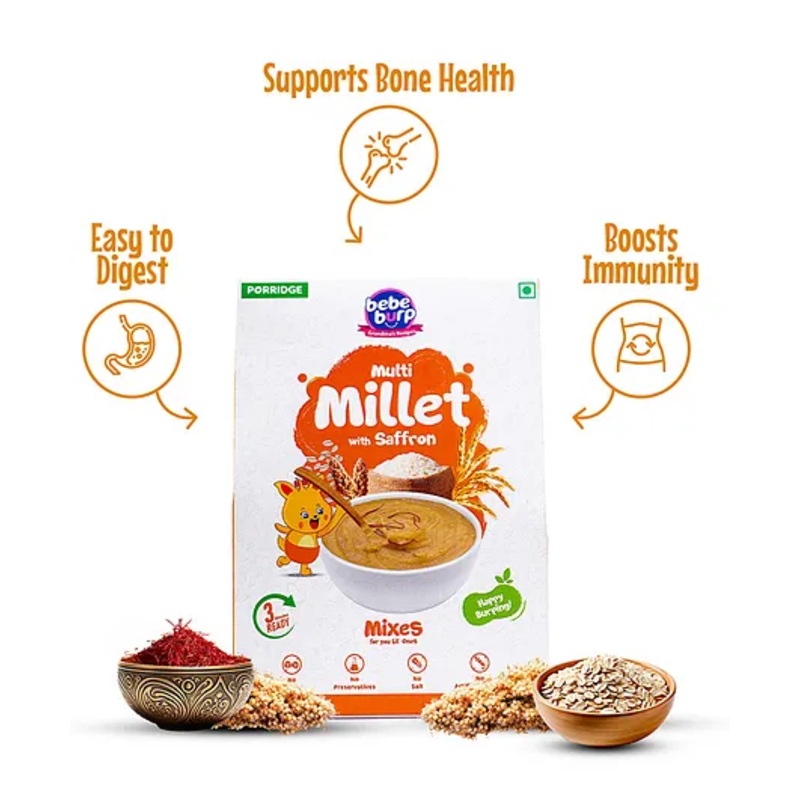 Bebe Burp Multi Millet with Saffron Porridge – 200g