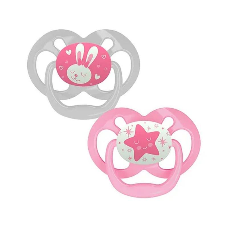 Dr. Brown’s Advantage Pacifiers Stage 2 Glow in the Dark Pack of 2 – Pink