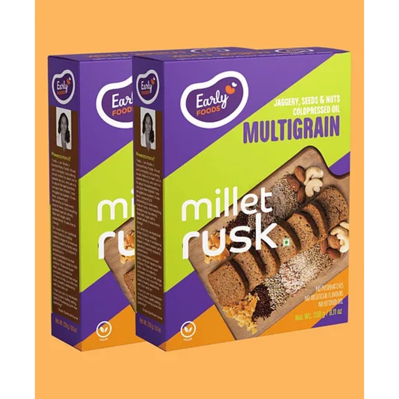Early Foods Multigrain Millet Rusk Pack of 2 – 163 g each
