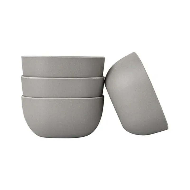 Earthism Eco Friendly Square Shaped Bamboo Fibre Curry Bowls Pack of 4 – Dark Grey