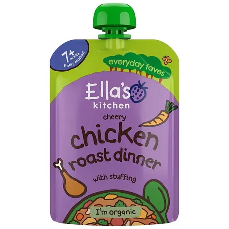 Ella’s Kitchen Organic Baby Food Pouch, Chicken Roast Dinner with stuffimg (7m+) – 130g