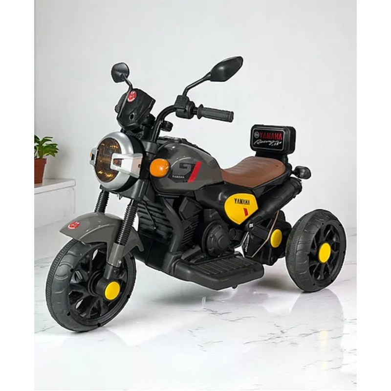 JN Creations 6V Battery Operated Ride On Yamaha RX-100 Bike for Kids with Foot Accelerator & Brake (GREY)