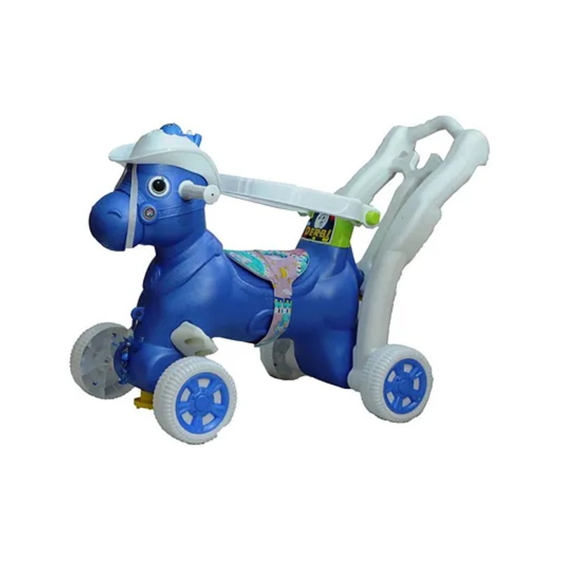 JoyRide Derbi 4-in-1 Rocking Horse Cum Ride On with Backrest 1 To 3 Years For Kids Push Rideons & Wagons Non Battery Operated Ride On