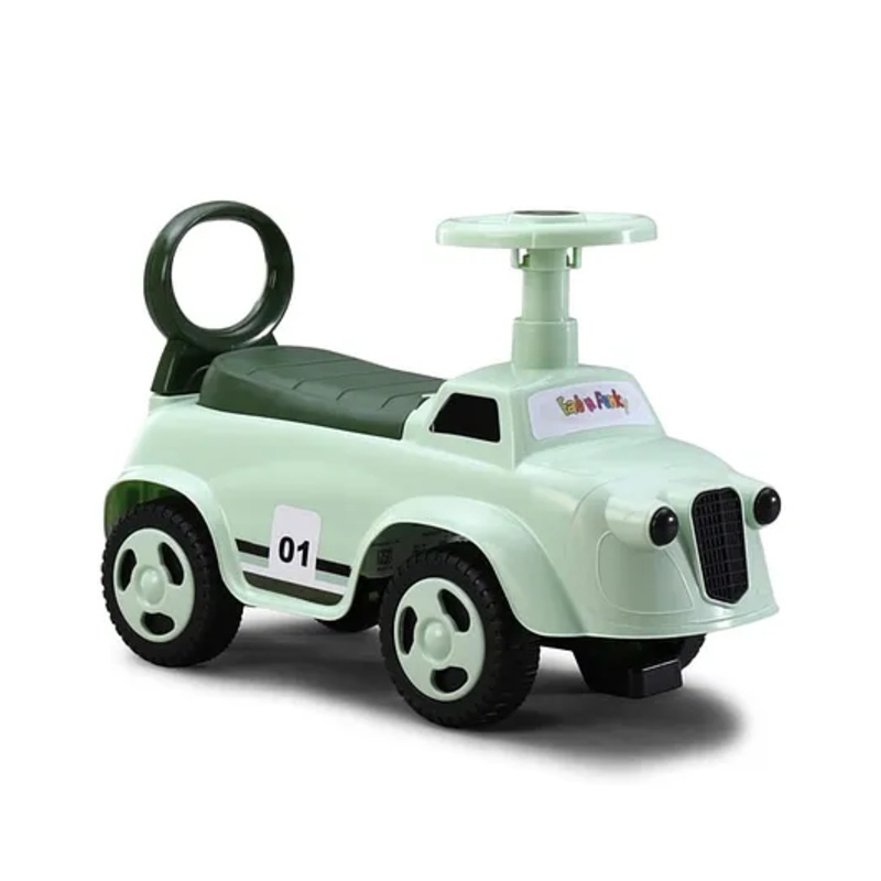 Manual Push Ride-On with LED Lights & Music – Green| Under Seat Storage| Toy for 1 to 3 Years Boys & Girls| Durable Non-Toxic Material| Comfortable Seat| Activity Gift| Foot-to-Floor Operation