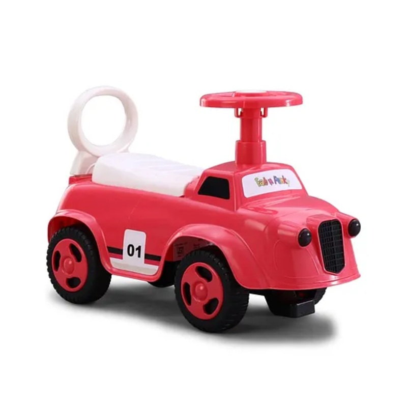 Manual Push Ride-On with LED Lights & Music – Pink| Under Seat Storage| Toy for 1 to 3 Years Boys & Girls| Durable Non-Toxic Material| Comfortable Seat| Activity Gift| Foot-to-Floor Operation