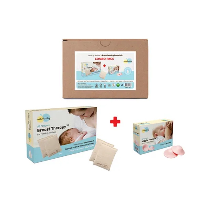 Nasobuddy Nipple Healers & Breast Pads Breastfeeding Essential Combo – 2 Pieces Each