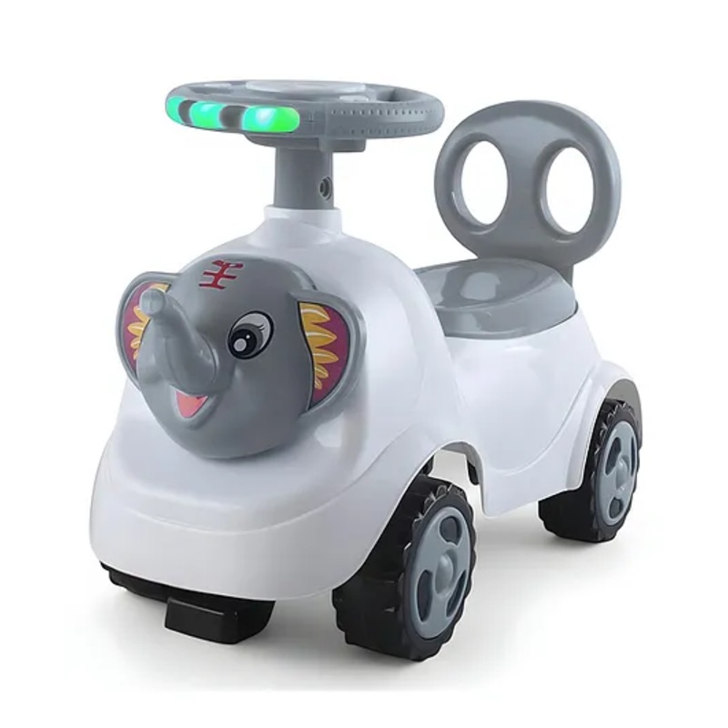 NEGOCIO Animal Design Baby Push Car With Music, 3d Lights & Backrest | Premium Ride on Toy Supports Up to 35kg- Pack of 1- Color May Vary