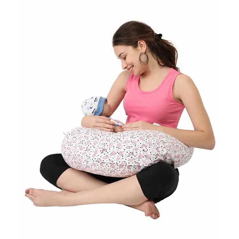 Nene Multifunction Nursing Pillow Moon & Star Print – White Pink