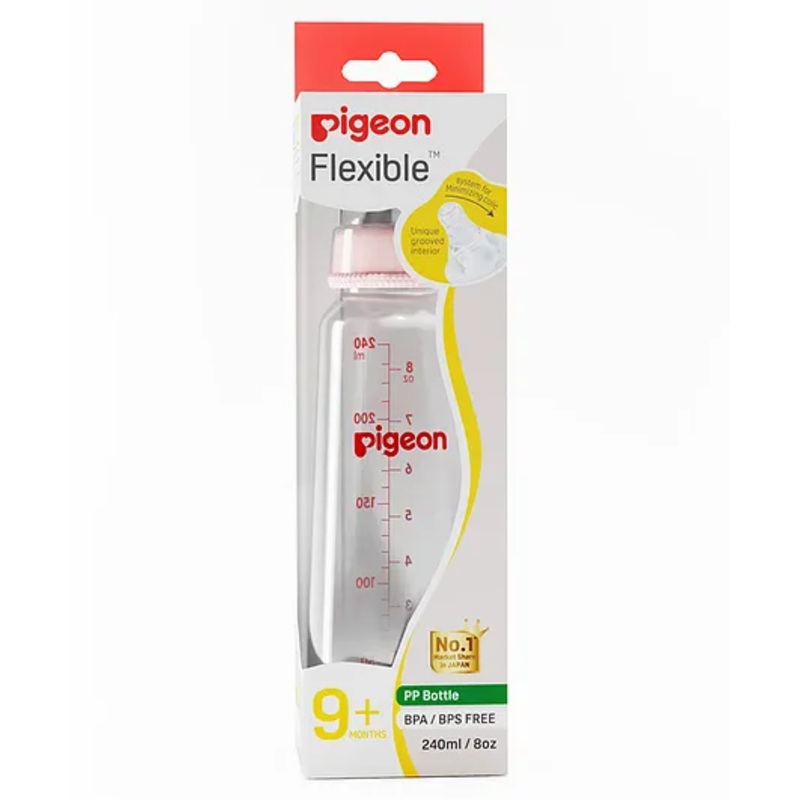 Pigeon Peristaltic Feeding Bottle Nipple Size Large Pink – 240 ml