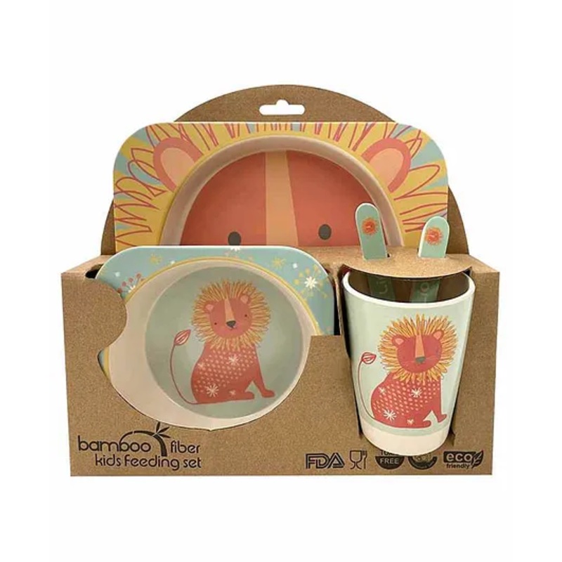 Abracadabra Lion Design Feeding Set Pack of 5 – Multicolor