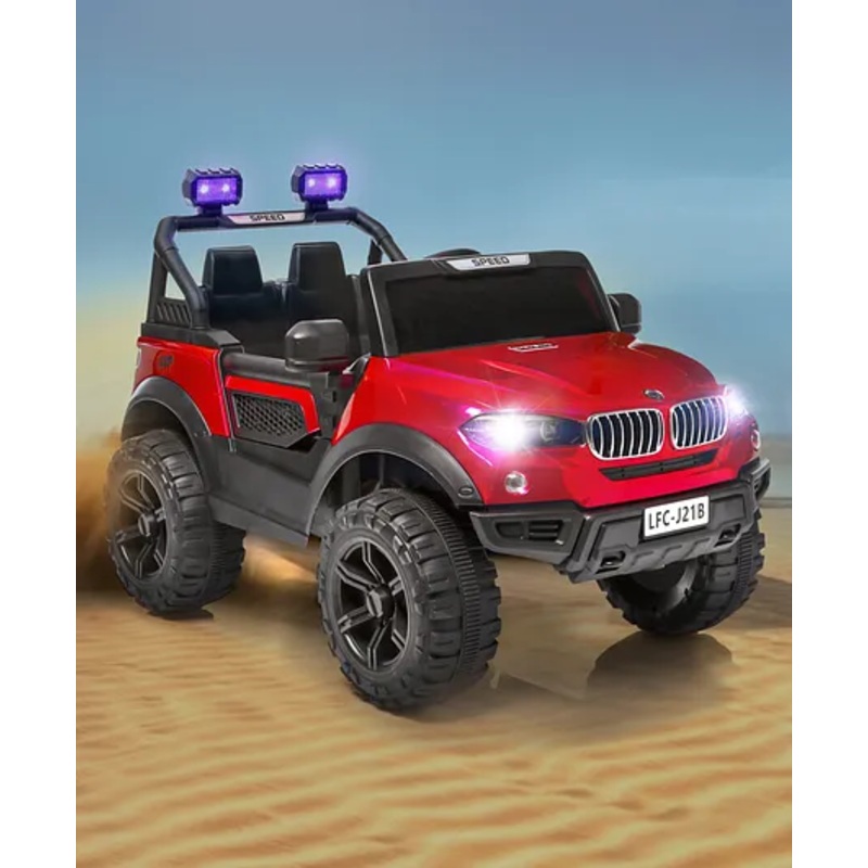 Babyhug Battery Operated Ride on Jeep With Light & Music – Red| Magic Swing Mode| Forward & Backward Operation| Openable Doors| Realistic Design| Wide Comfortable Seat| Rechargeable Battery