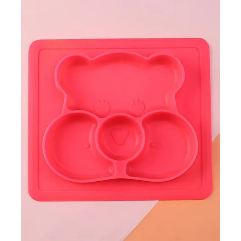 Bear Shaped Sectioned Plate -Pink