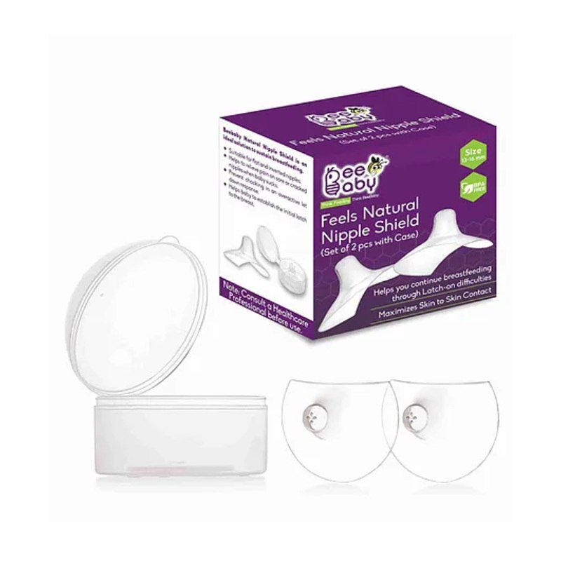 BeeBaby Feels Natural Silicone Nipple Sheild with Storage Case  Pack of 2