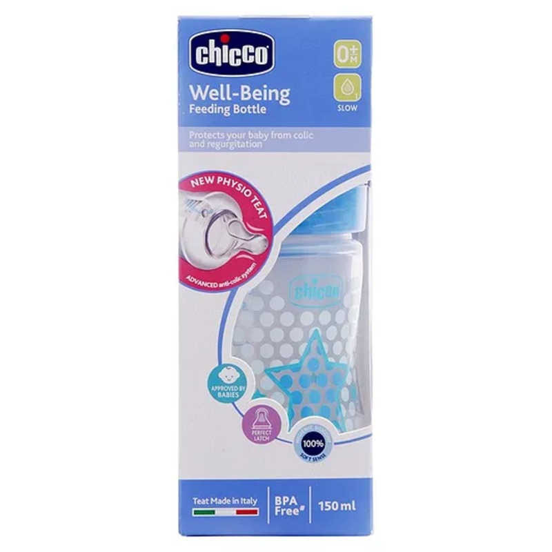 Chicco Well Being Feeding Bottle Blue – 150 ml