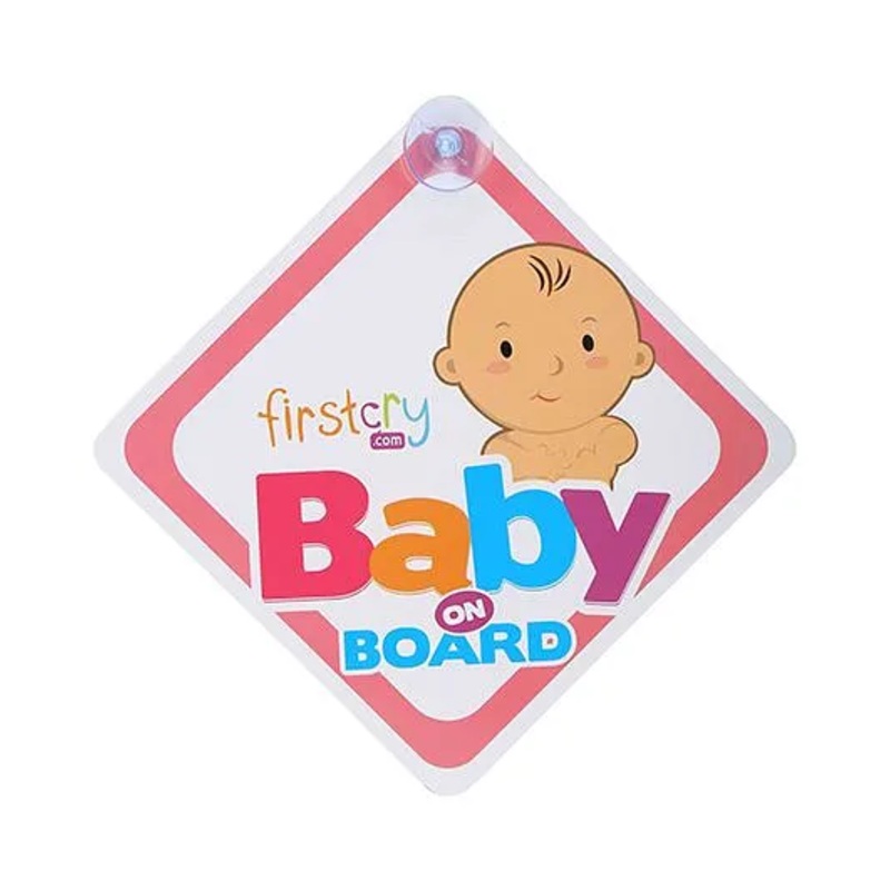 Firstcry Baby On Board Sign With Suction Cup – Pink