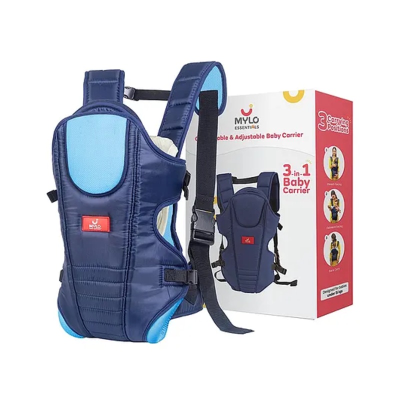 Mylo Baby Premium 3 in 1 Comfortable & Adjustable Newborn Baby Carrier Backpack with Padded Shoulder Strap –  Sturdy Back Support & Cushioned Leg Support – Blue